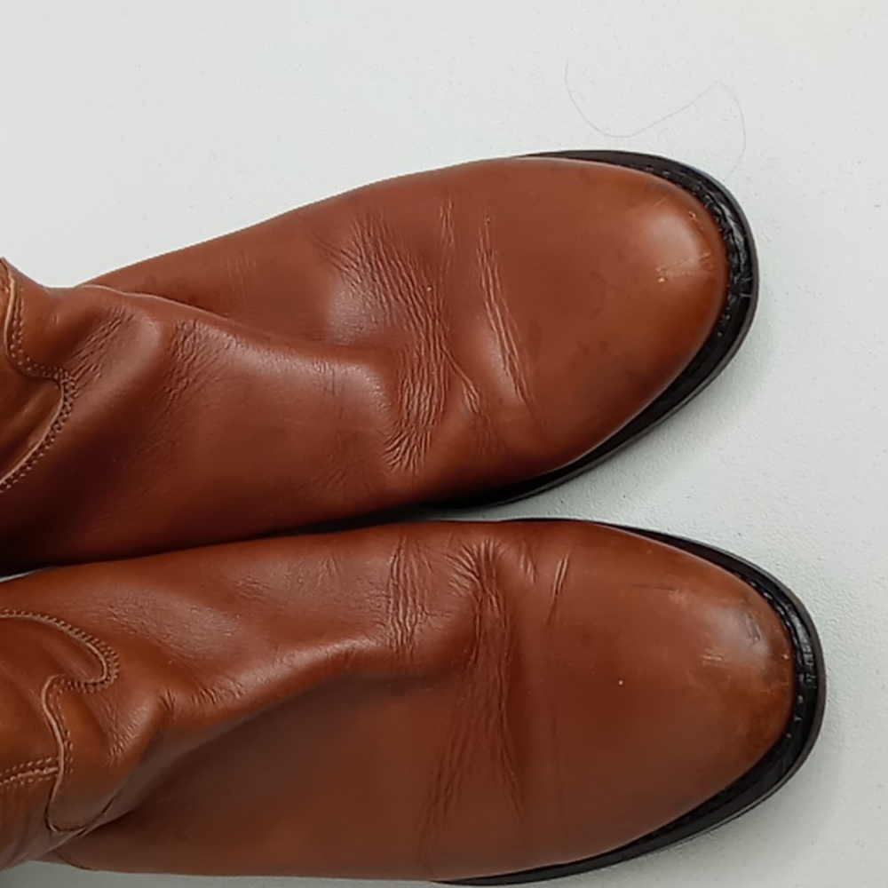 Jenrigo Tall Leather Boots made in Italy - Cognac- size 38.5 - Picture 5 of 10